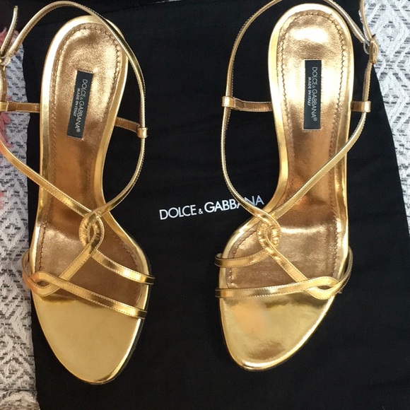Dolce & Gabbana gold strappy heels - Picture 2 of 5